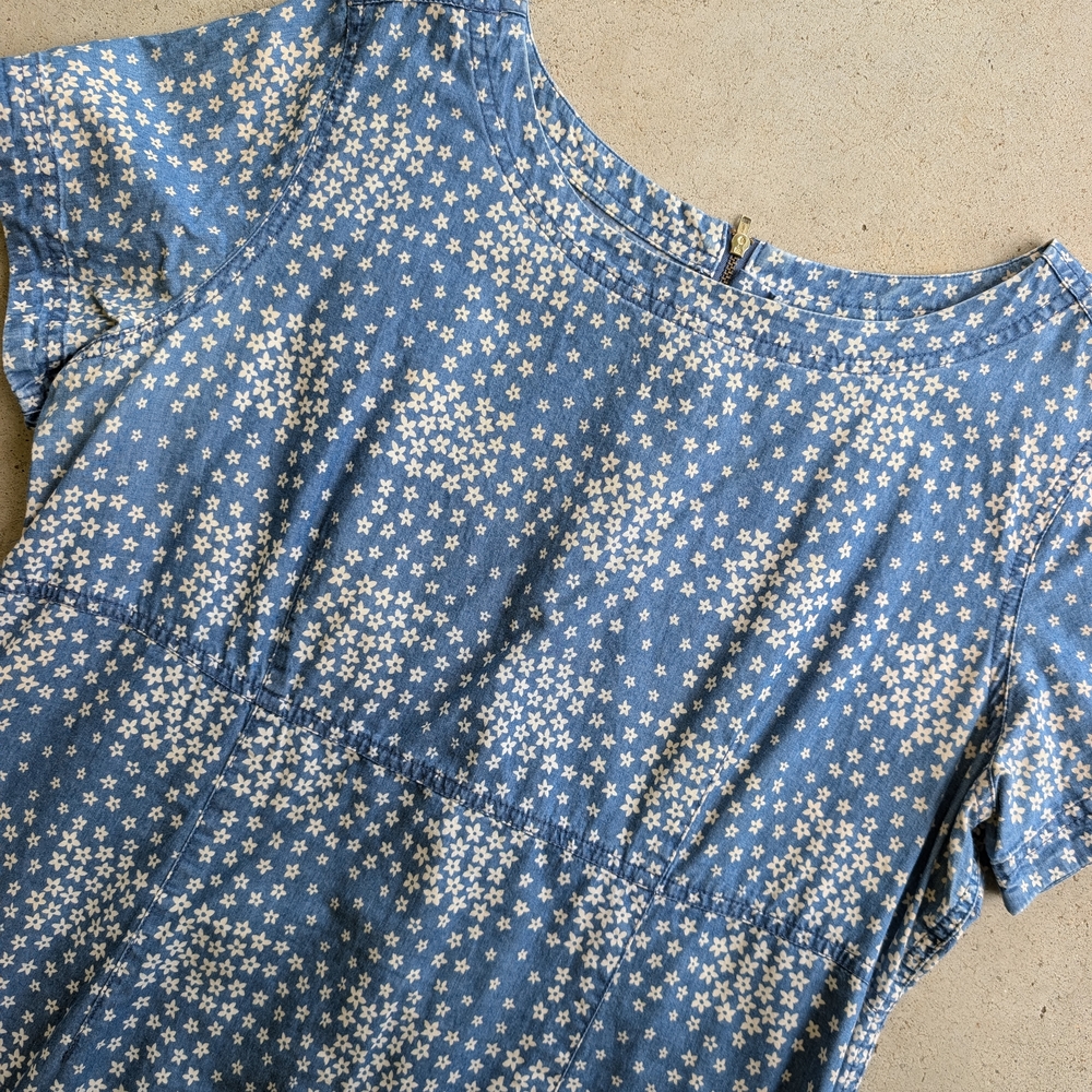 Liz Claiborne Blue and White Fitted Maxi Dress